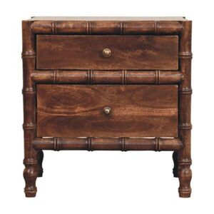 Artisan Furniture NOČNÝ stolík s povrchovou úpravou Roasted Almond, 2 zásuvky, tmavohnedý vyobraziť