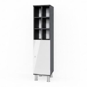 Vicco MIDI SKRINKA Fynn Biely vysoký lesk 30 x 130.6 cm veľké dvere vyobraziť