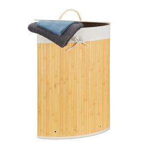 Relaxdays KÔŠ Krémový bambus rohový skladací s vekom 60 l vyobraziť