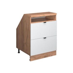 Vicco KUCHYNSKÁ SKRIŇA PRE ŠIKMÉ STRECHY R-Line Biele zvlnenie 60 cm s 2 zásuvkami, korpus skrine hĺbka 60 cm vyobraziť