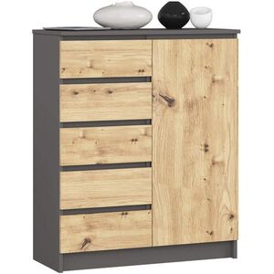 RAUMHIRSCH FURNITURE KOMODA grafitovo šedá, dub Artisan 97/80/35 vyobraziť