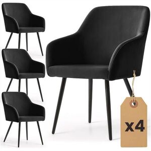 RAUMHIRSCH FURNITURE ČALÚNENÉ STOLIČKY, sada 4 ks, kovové nohy, čierna, 54, 5/83/58 vyobraziť