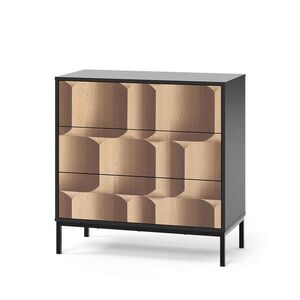 Vicco KOMODA Eliza Čierna/dubová 80 x 81.2 cm s 3 zásuvkami vyobraziť