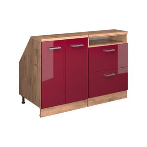 Vicco SKRIŇOVÁ SÚPRAVA SO ŠIKMOU STRECHOU Rion Červený vysoký lesk 120 cm Súprava 2 korpusov skrine hĺbka 60 cm vyobraziť