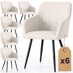 RAUMHIRSCH FURNITURE ČALÚNENÁ STOLIČKA, sada 6 ks, kovové nohy, krémová, čierna, X 54/82/58 vyobraziť