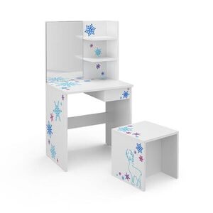 Vicco DETSKÝ TOALETNÝ STOLÍK Schneeflocke, biely, 54.8 cm so zrkadlom a lavičkou vyobraziť