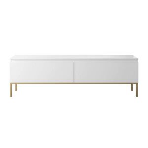 Selsey TV stolík Bemmi biely na kovovom ráme 150/46/32 cm vyobraziť