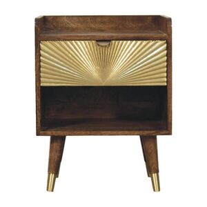 Artisan Furniture NOČNÝ stolík so slnečnou mosadznou intarziou vyobraziť