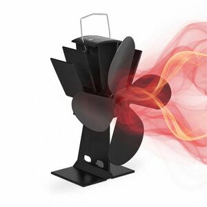 Relaxdays VENTILÁTOR Čierna hliník bez elektriny ku krbu vyobraziť