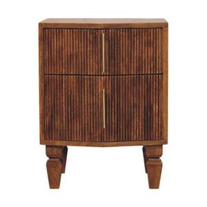 Artisan Furniture NOČNÝ stolík s lamelovou jednotkou, 2 zásuvky, svetlohnedý vyobraziť
