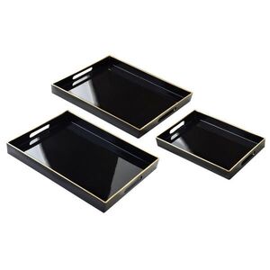 Mondex SERVÍROVACIE taniere Blanche Black sada 3 kusov 40/30/4 cm plast vyobraziť