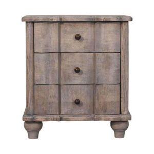 Artisan Furniture NOČNÝ stolík s povrchovou úpravou Acid Wash, 3 zásuvky, sivý vyobraziť