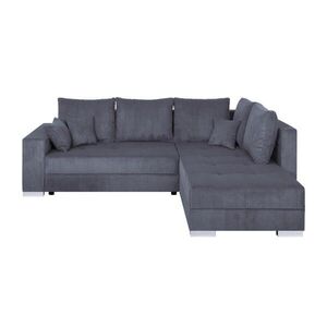 P & B ROHOVÁ SEDAČKA, textil, kompozitné drevo, tmavosivá vyobraziť