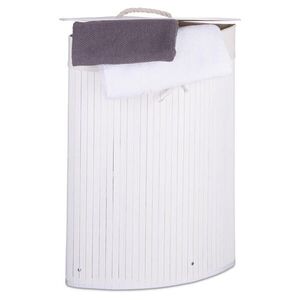 Relaxdays KÔŠ Biela bambus skladací s vekom 60 l vyobraziť