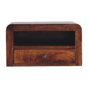 Artisan Furniture ROBUSTNÝ nástenný nočný stolík Chunky, 1 zásuvka a 1 otvorená polica vyobraziť