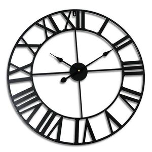 Relaxdays HODINY Čierne z železa rímske číslice 60 cm vyobraziť