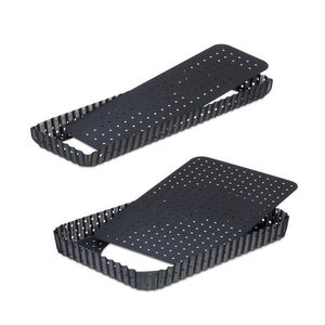 Relaxdays FORMA Antracit 2ks-Set uhlíková oceľ nepriľnavá perforovaná vyberateľné dno 31x21 cm vyobraziť