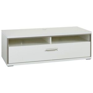 Livetastic SKRINKA POD TV, sivá, strieborná, biela, biela s vysokým leskom, 132/47/58 cm vyobraziť