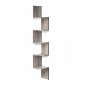 Relaxdays POLICA svetlosivá rohová nástenná 5-poschodová MDF 125 cm vyobraziť