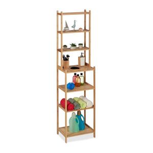 Relaxdays KÚPEĽŇOVÝ REGÁL Prírodný bambus 7 políc 180 cm vyobraziť