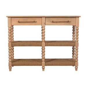 Artisan Furniture KONZOLOVÝ stolík s povrchovou úpravou Stonedrift Wood, 2 zásuvky, 4 otvorené police, svetlohnedý vyobraziť
