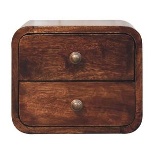 Artisan Furniture MINI zakrivený nástenný nočný stolík California Walnut, 2 zásuvky, tmavohnedý vyobraziť