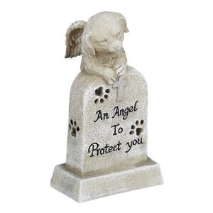 Relaxdays NÁHROBNÍK Krémová polyresin psí anjel 20x10, 5x10 cm vyobraziť