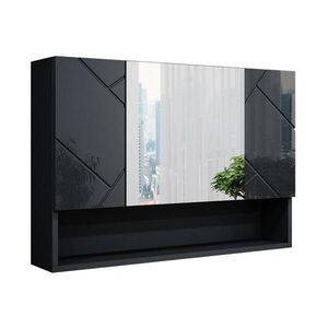 Vicco KÚPEĽŇOVÁ ZRKADLOVÁ SKRINKA Irma Antracit vysoký lesk 80.1 x 55 cm vyobraziť