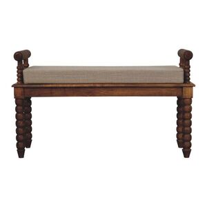 Artisan Furniture LAVICA s povrchovou úpravou Amber Oak, sedadlo s ľanovým poťahom v bahnitom odtieni, hnedá vyobraziť
