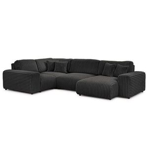 S-Style SEDACIA SÚPRAVA XXL Mollis vo tmavosivej farbe z plyšového kordurového vyobraziť