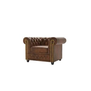 S-Style KRESLO Chesterfield Flux hnedé - mikrovlákno vo vintage vzhľade vyobraziť