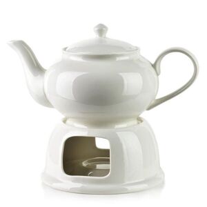 Mondex KANVICA na čaj s ohrievačom, Basic White, 23x14 cm, porcelán vyobraziť