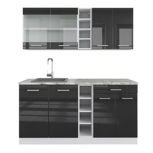 Vicco JEDNOLÔŽKOVÁ KUCHYŇA R-Line Antracit vysoký lesk/biela 160 cm s pracovnou doskou vyobraziť