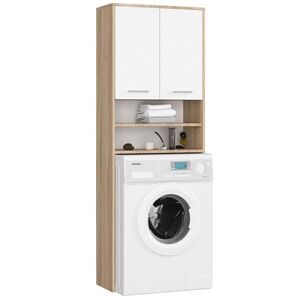 RAUMHIRSCH FURNITURE SKRÍŇ NA PRÁČKU s dvoma dverami, 64 × 30 × 190 cm dub Sonoma, biela vyobraziť