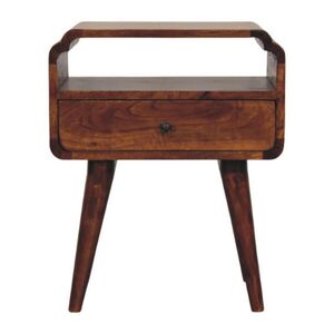 Artisan Furniture NOČNÝ stolík Newton Chestnut, 1 zásuvka a otvorená priehradka, tmavohnedý vyobraziť