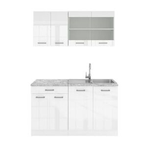 Vicco JEDNOLÔŽKOVÁ KUCHYŇA R-Line Biely vysoký lesk 140 cm s pracovnou doskou vyobraziť