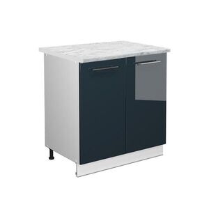 Vicco KUCHYNSKÁ SPODNÁ SKRINKA Fame-Line, Tmavo modrá vysoký lesk/biely, 80 cm Marmori työtaso vyobraziť