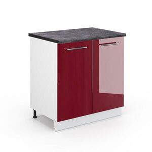 Vicco KUCHYNSKÁ SPODNÁ SKRINKA Fame-Line, Bordeaux vysoký lesk/biely, 80 cm antrasiitti työtaso vyobraziť