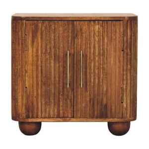 Artisan Furniture MINI drážkovaný sideboard Solis, 2 dvere a 2 police, svetlohnedý vyobraziť