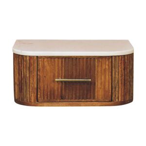 Artisan Furniture NOČNÝ stolík s povrchovou úpravou Golden Teak, vrchná mramorová doska, 1 zásuvka, hnedý vyobraziť