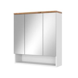 Vicco KÚPEĽŇOVÁ ZRKADLOVÁ SKRINKA Eden Biely vysoký lesk 70 x 77.5 cm s 3 dverami vyobraziť