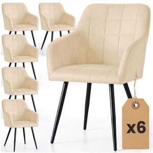 RAUMHIRSCH FURNITURE ČALÚNENÁ STOLIČKA, sada 6 ks, kovové nohy, béžová, čierna 54/82/58 vyobraziť