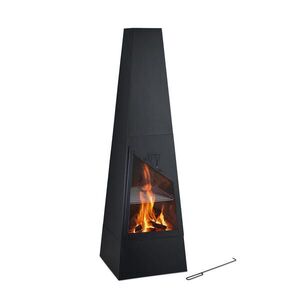 Relaxdays KRB Čierny oceľový záhradný s grilom 149 cm vyobraziť