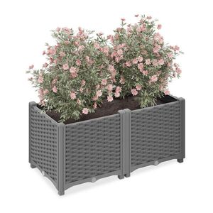 Relaxdays KVIETINÁČ Sivý zásobník vody 80x40x38 cm vyobraziť