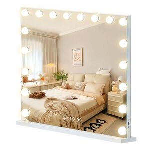 VANITII KOSMETICKÉ ZRKADLO s LED osvetlením, biele, 80/58 cm vyobraziť