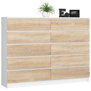 RAUMHIRSCH FURNITURE KOMODA Biela, dub Sonoma 121/160/40 vyobraziť