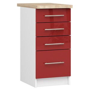 RAUMHIRSCH FURNITURE SPODNÁ SKRÍŇ Biela, Červená lesklá 85/40/46 vyobraziť