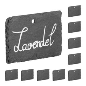 Relaxdays ŠTÍTKY Antracit 10-dielna-sada popisovateľné 7x10 cm vyobraziť