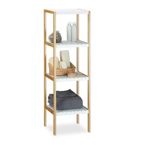 Relaxdays REGÁL Hnedá Biela bambus 4 police 110x33x34 cm vyobraziť