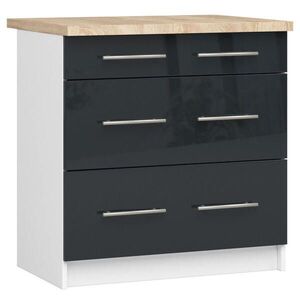 RAUMHIRSCH FURNITURE SPODNÁ SKRÍŇ Biela, grafit lesk 85/80/46 vyobraziť